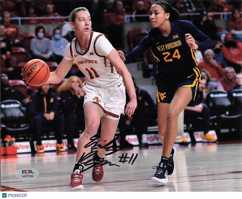 Emily Ryan Iowa State Cyclones Signed Basketball 8x10 Photo PSA