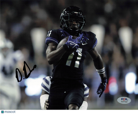Derius Davis Signed TCU Horned Frogs Football 8x10 Photo PSA Autographed