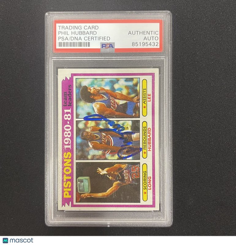 1980-81 Topps Team Leaders #50 Phil Hubbard Signed Card Auto PSA Slabbed Pistons