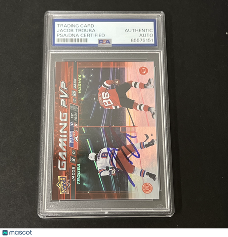 2024-25 upper deck series #GPVP-1 Jacob Trouba signed card PSA