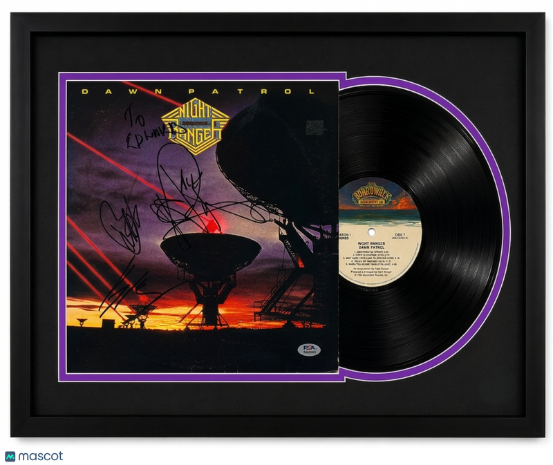 Jack Blades, Brad Gillis & Kelly Keagy Dawn Patrol Custom Framed Vinyl PSA