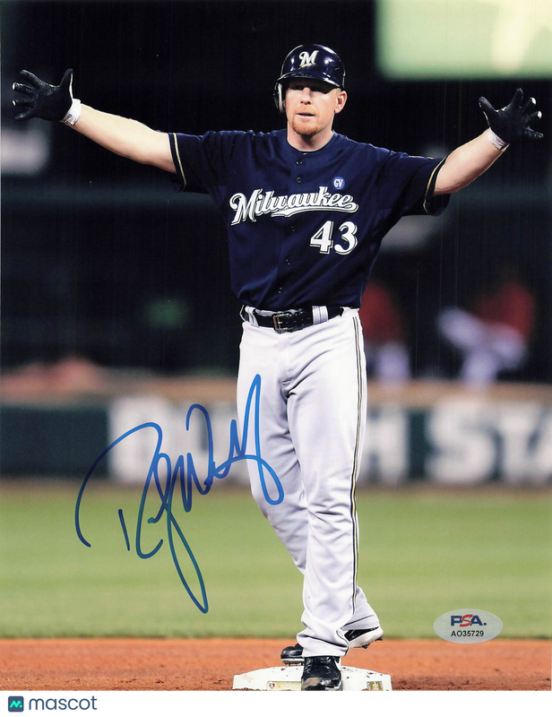 Randy Wolf Milwaukee Brewers Signed 8x10 Photo PSA