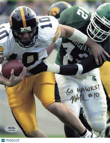 Nate Chandler Signed Iowa Hawkeyes Football 8x10 Photo PSA Autographed