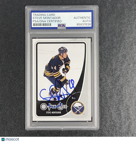 2010 Upper Deck O-Pee-Chee Hockey#10 Steve Montador Signed Card Auto PSA Slabbed