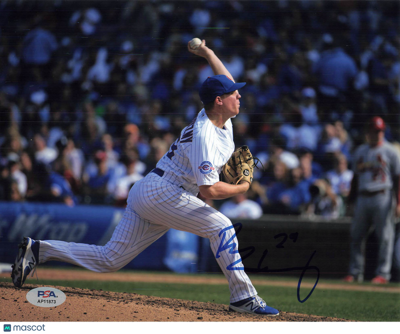 Rob Zastryzny Chicago Cubs Signed 8x10 Photo PSA