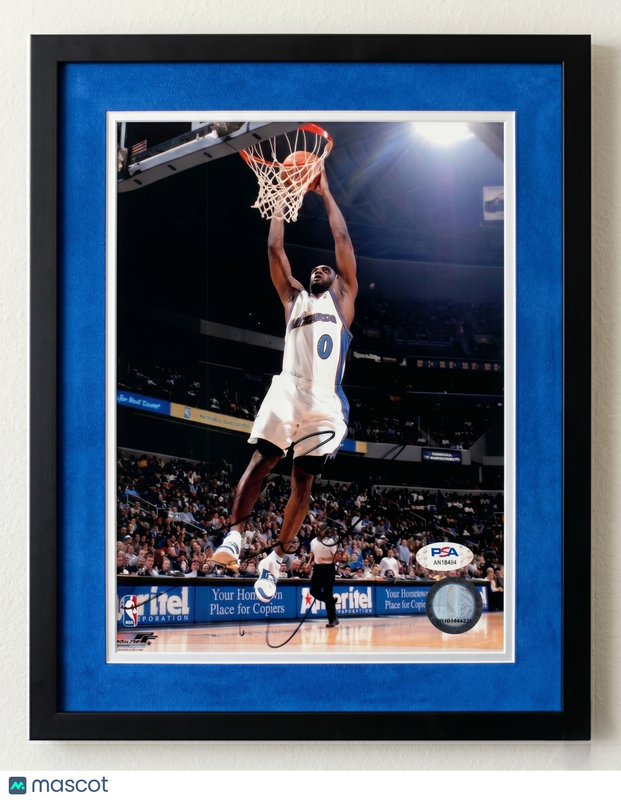 Gilbert Arenas Washington Wizards Signed Basketball 8x10 Custom Framed Photo PSA