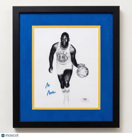 Al Attles Golden State Warriors Signed Basketball 8x10 Custom Framed photo PSA