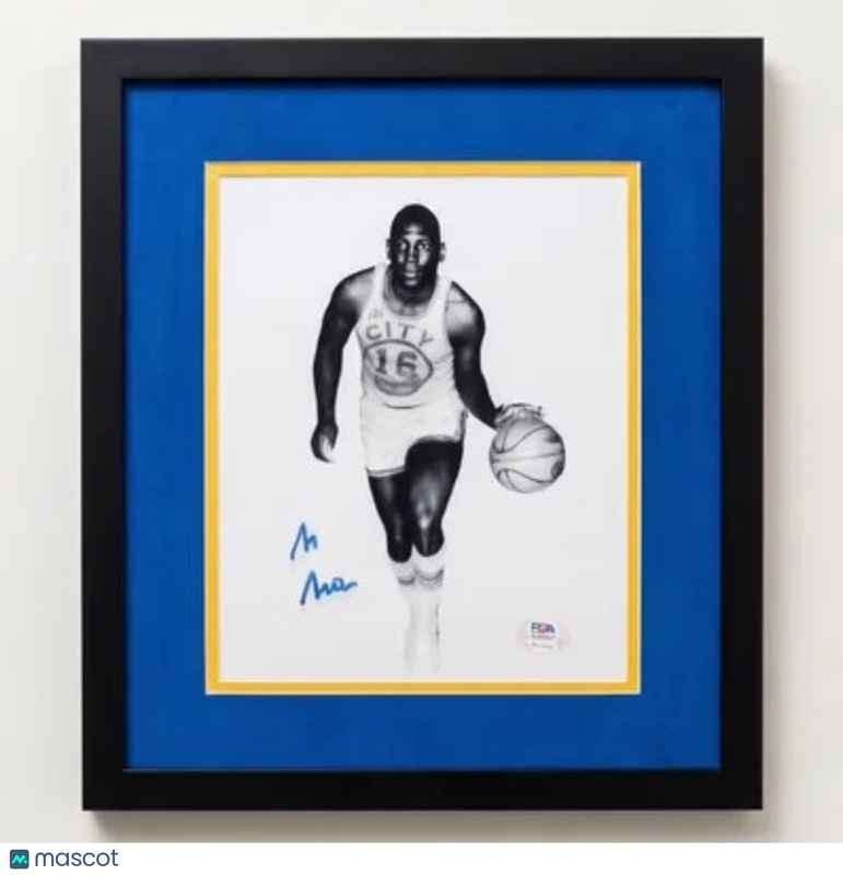 Al Attles Golden State Warriors Signed Basketball 8x10 Custom Framed Photo PSA