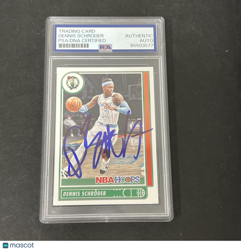 2021-22 Panini NBA Hoops #156 Dennis Schroeder signed card PSA Boston Celtics