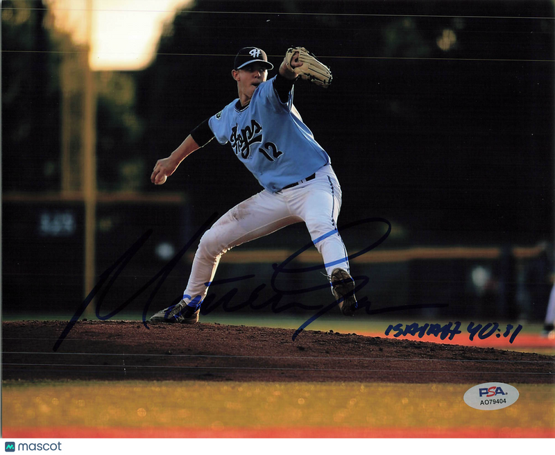 Matt Tabor Hillsboro Hops Signed 8x10 Photo PSA