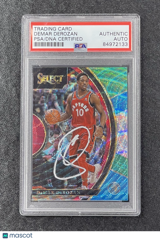 2017–18 Panini Select#69 DeMar DeRozan Signed Card Auto PSA Slabbed Raptors