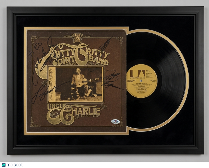Jimmie Fadden,Jeff Hanna,John McEuen,Les Thompson Signed Custom Framed Vinyl PSA