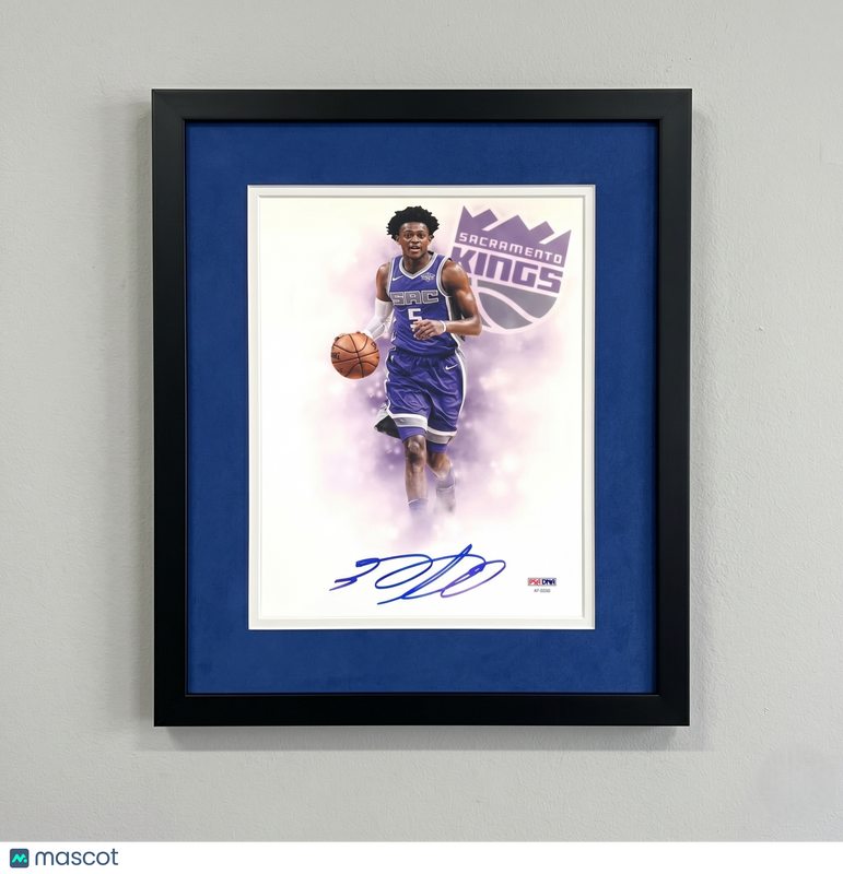 De'Aaron Fox Sacramento Kings Signed Basketball 8x10 Custom Framed Photo PSA