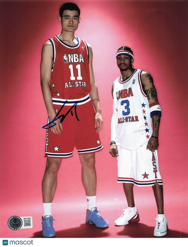 Yao Ming Western Conference All-Stars / Houston Rockets Signed 8x10 Photo BAS