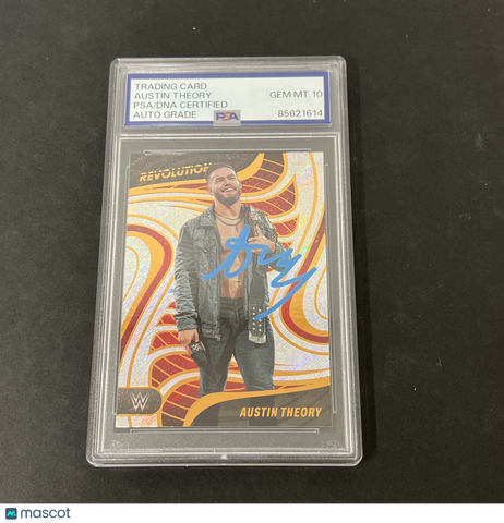 2022 Panini Prizm WWE #87 Austin Theory signed card PSA Auto 10