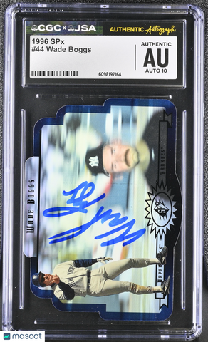 Wade Boggs 1996 SPX #44 Signed Card CGC Authentic JSA Auto 10 Autographed