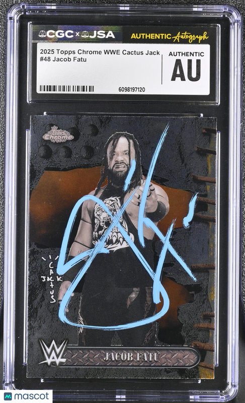 Jacob Fatu 2025 Topps Chrome WWE Cactus Jack #48 Signed Card JSA Auto Authentic