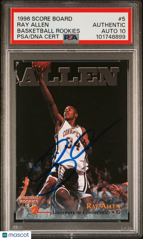 1996 Score Board Basketball Rookies #5 Ray Allen PSA A Auto 10