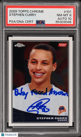 2009 Topps Chrome #101 Stephen Curry signed card PSA 8 Auto 10
