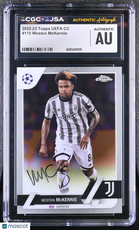 2022-23 Topps UEFA CC #115 Weston McKennie signed card CGC Authentic JSA Auto Authentic