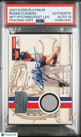 2001 Fleer Platinum National Patch Roger Clemens Signed Card Auto 10 PSA Yankees