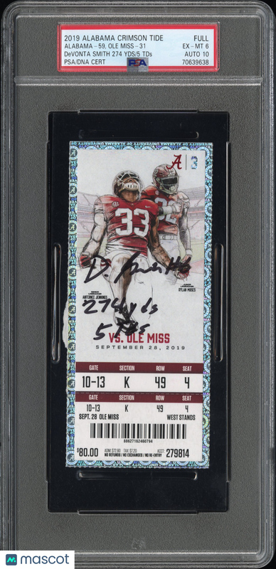 2019 Alabama Crimson Tide-Full 5 TDS Devonta Smith 274 Yds PSA 6