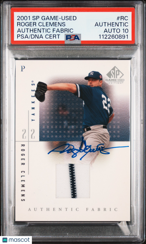 2001 SP Game-Used Authentic Fabric #RC Roger Clemens signed card PSA A Auto 10