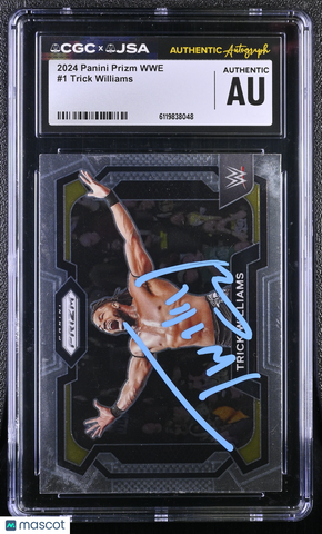 Trick Williams 2024 Panini Prizm WWE #1 Signed Card CGC Authentic JSA Auto Auth