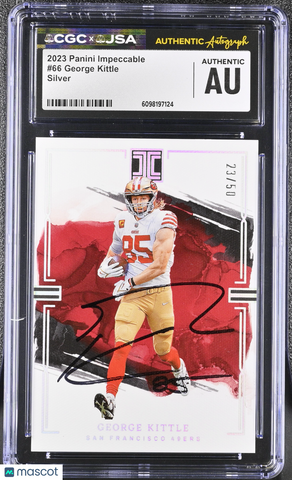 2023 Panini Imp. Silver#66 23/50 George Kittle Signed Card CGC Auth JSA Auto