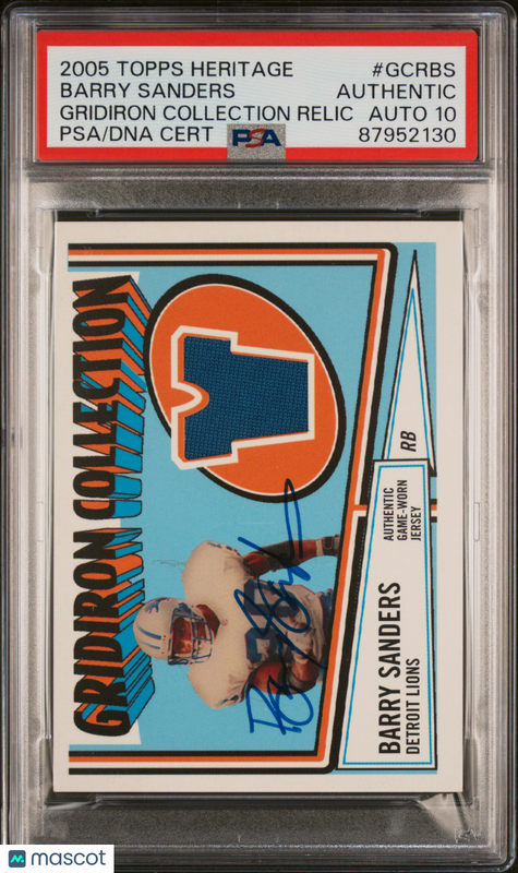 2005 Topps Heritage Gridiron Collection Relic #GCRBS Barry Sanders Signed PSA Au