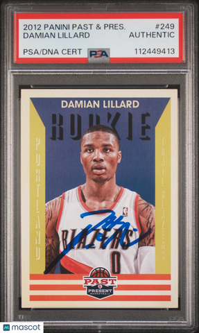 Damian Lillard 2012 Panini Past & Present #249 Signed Card PSA Auto Autographed