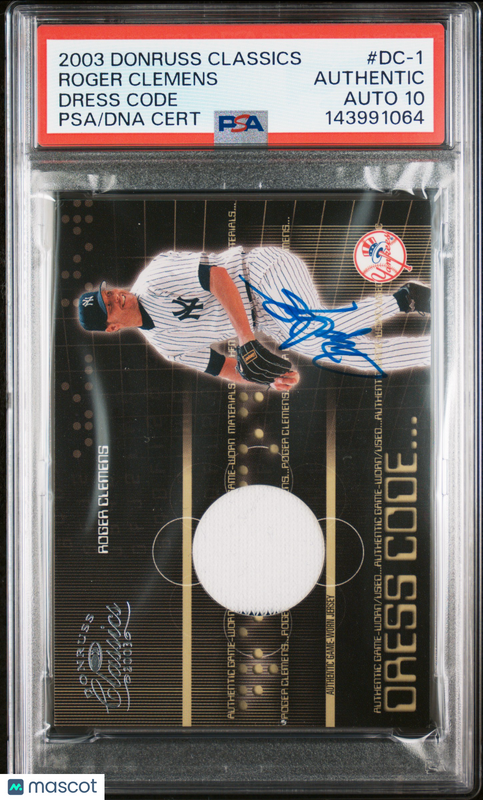 2003 Donruss Classics Dress Code #DC-1 Roger Clemens  Signed Card Auto 10 PSA