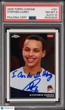 2009 Topps Chrome #101 Stephen Curry Signed Card PSA 8 Auto 10 Autographed