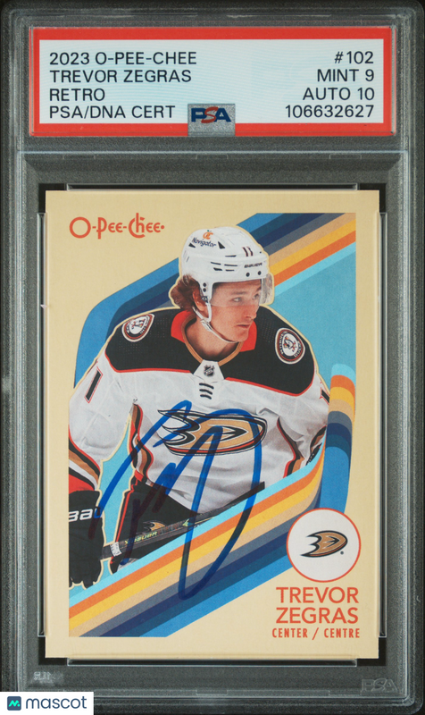 2023 Upper Deck O-Pee-Chee #102 Trevor Zegras Retro signed card PSA 9 Auto 10
