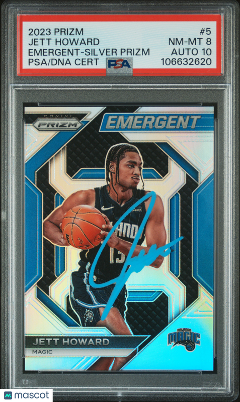 2023 Panini Prizm Emergent #5 Jett Howard Silver signed card PSA 8 Auto 10