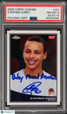 2009 Topps Chrome #101 Stephen Curry Signed Card PSA 8 Auto 10 Autographed