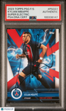 2023 Topps PSG Fan Set Super Electric #PSGS1 Kylian Mbappe Signed Card PSA Auto