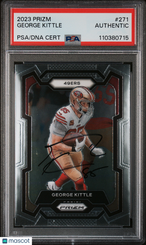 2023 Panini Prizm #271 George Kittle signed card PSA A Auto A