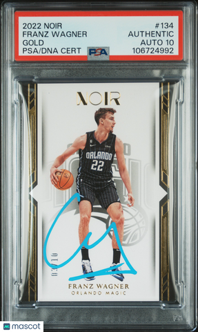 2022 Panini Noir #134 Franz Wagner Gold signed card PSA A Auto 10