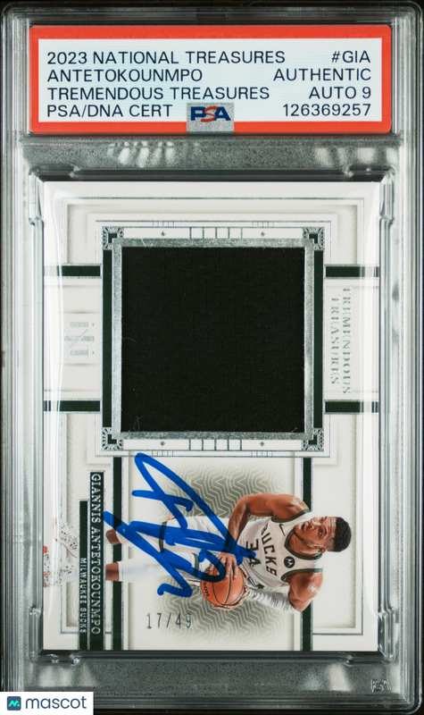 2023 National Treasures #GIA Giannis Antetokounmpo 17/49 signed card PSA Auto 9