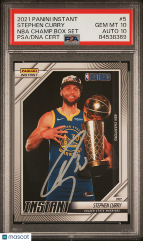2021 Panini Instant NBA Champ Box Set #5 Stephen Curry signed PSA 10 Auto 10