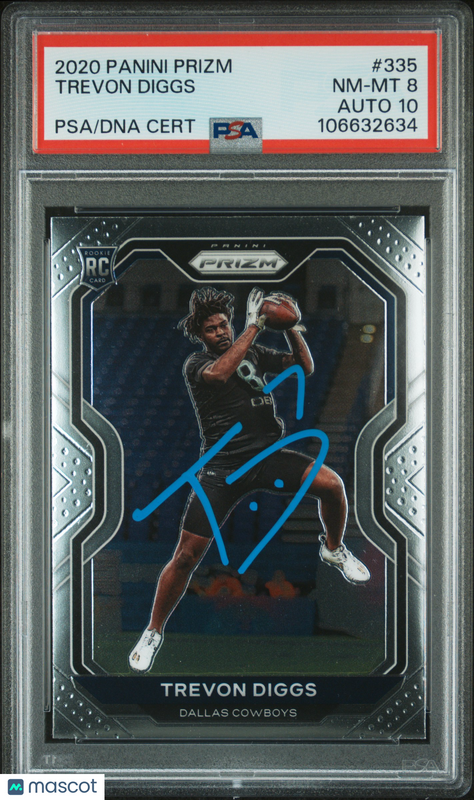 2020 Panini Prizm #335 Trevon Diggs signed card PSA 8 Auto 10