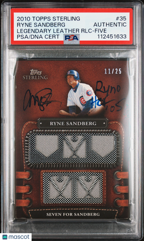 2010 Topps Sterling Legendary  Relics #35 Ryne Sandberg 11/25 signed card