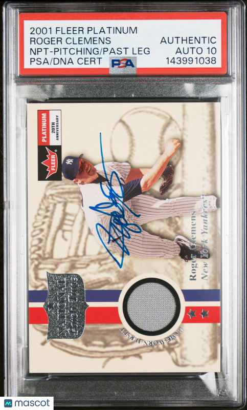 2001 Fleer Platinum National Patch  Roger Clemens Signed Card Auto PSA Yankees