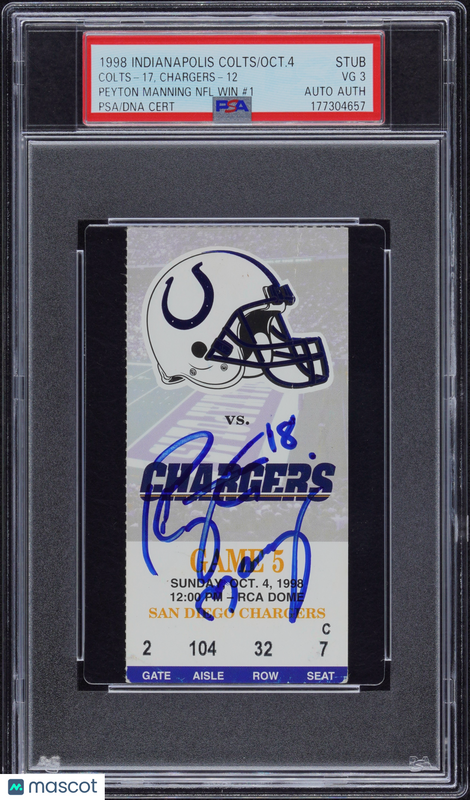 1998 Indianapolis Colts Peyton Manning NFL Win #1 PSA 3