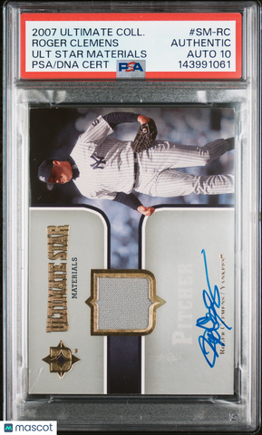 2007 Ultimate Collection #SM-RC Roger Clemens Signed Card Auto 10 PSA Yankees