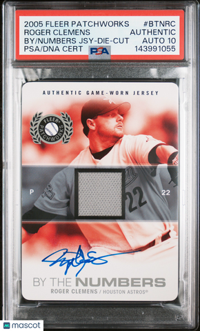 2005 Fleer Patchworks Jsy Die Cut#BTNRC Roger Clemens Signed Card Auto 10 PSA