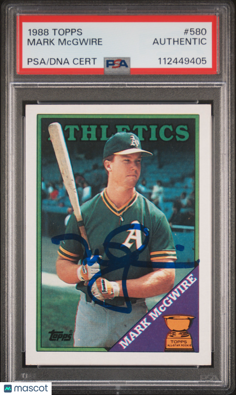1988 Topps #580 Mark Mcgwire signed card PSA A Auto A