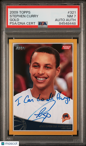 2009 Topps #321 Stephen Curry Gold signed card PSA 7 Auto A