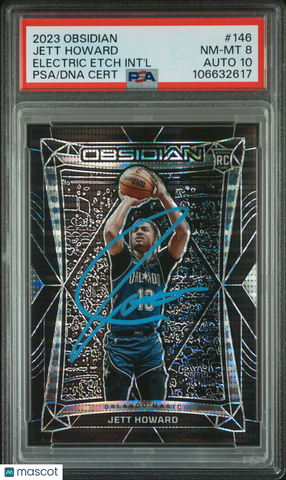 2023 Panini Obsidian Electric Etch #146 Jett Howard signed card PSA 8 Auto 10